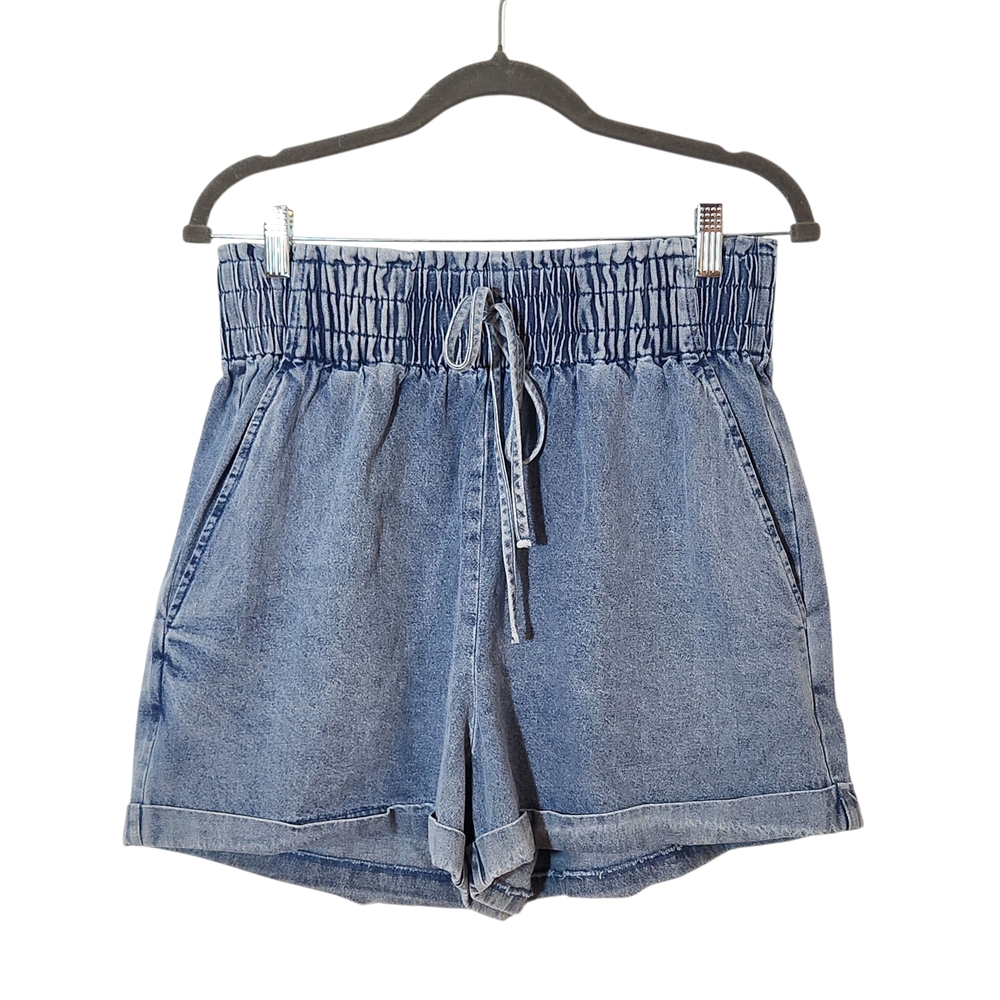 Pink Lily High-Rise Denim Shorts Size Large